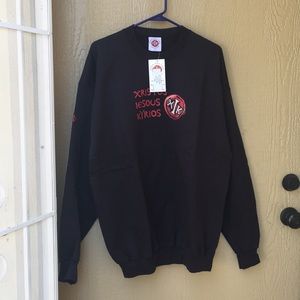 Men’s XL 9 oz Crewneck Soft Black Sweatshirt